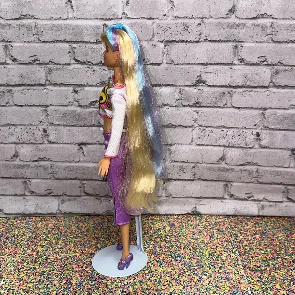 Barbie Totally Hair Fashion Doll HCM88 Long Hair Blonde Blue Purple Restyled